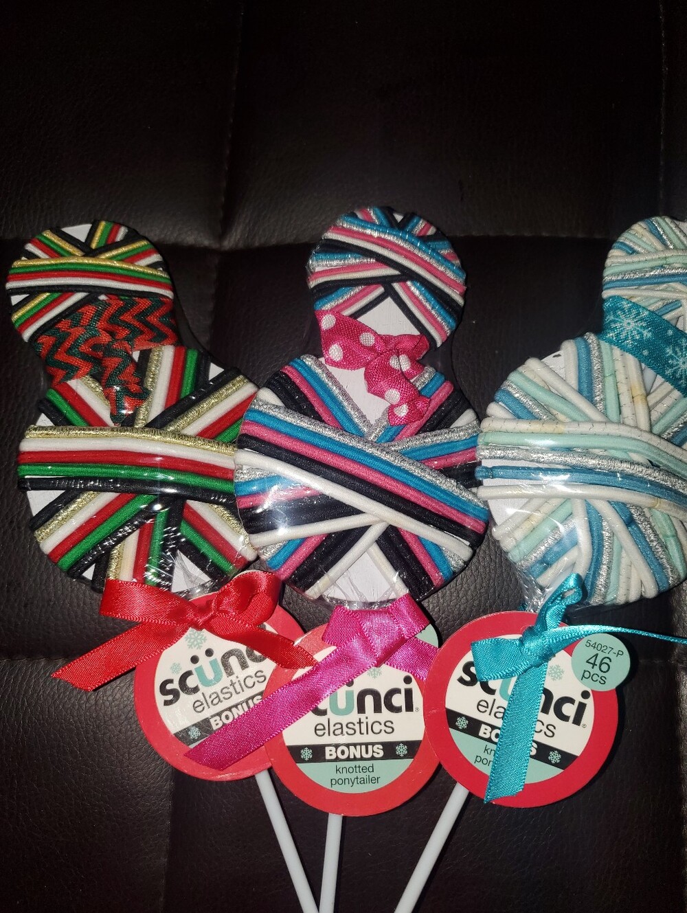 3pks Scunci Elastic Hair Ties Lollipop Packs